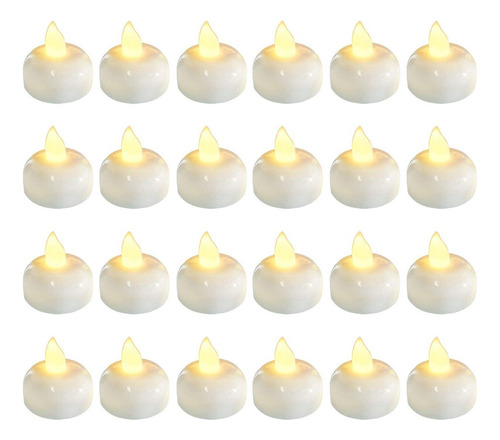 24pack Vela Flotante Sin Llama Impermeable Led Tealight Con