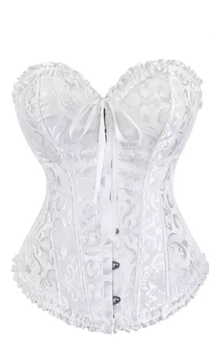 Espartilho Corpete Corset Modelador Afina Cintura Branco