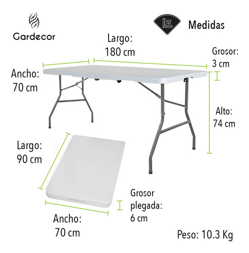 Mesa Portafolio Plegable 1.8m Estándar