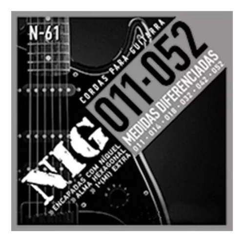 5 Encordoamentos Para Guitarra Eletrica Nig 011/052 N61