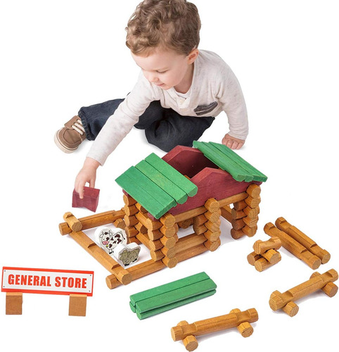 Juego De Bloques Joqutoys 170 Piezas Troncos De Construcc...