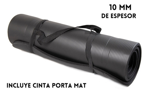 Colchoneta Mat De Yoga Pilates Fitness 180cm X 60cm X 10 Mm 