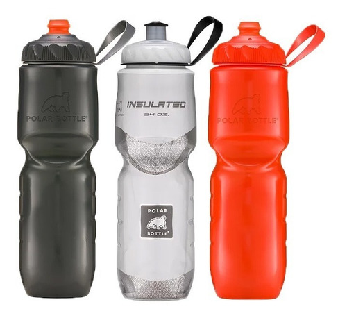 Kit 3 Caramanholas Polar Bottle Charcoal + Tomato + Branca