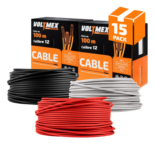 15 Cajas Cable Electrico Calibre 12 100m Cada Una 