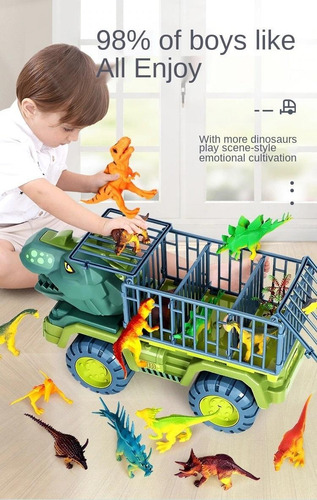 Juguete Camion Tiranosaurio Rex Transporte De Dinosaurios