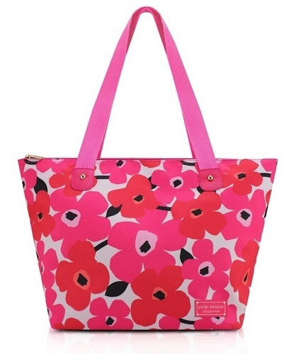 Bolsas Femininas Alca Estampada Flores Barata Viagem Praia Cor Rosa