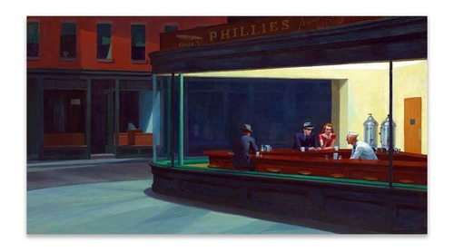 Cuadro Canvas Fine Art Nighthawks Edward Hopper 55x100 M Y C