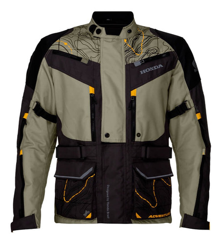 Jaqueta Honda Parka Adventure Bege / Amarelo