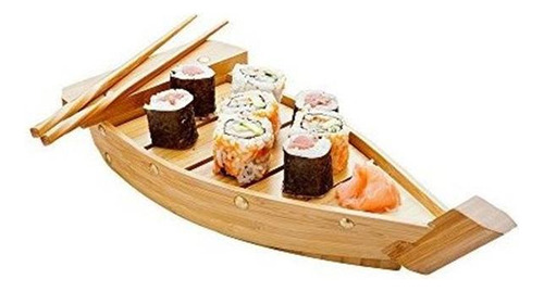 Bamboo Sushi Boat, De Madera Sushi Boat, Sushi Sirviendo B
