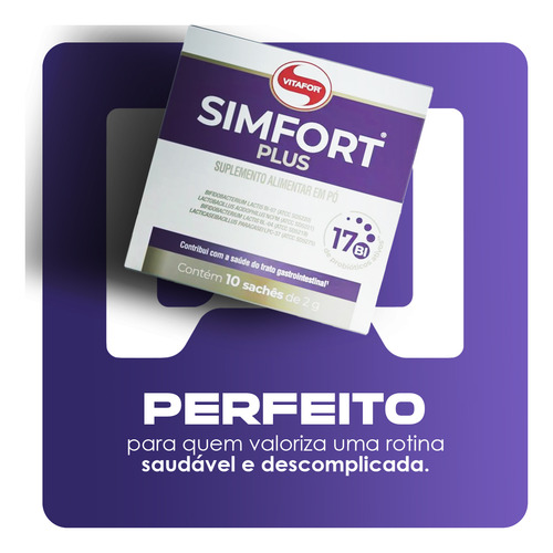 Simfort Plus Caixa Com 10 Saches De 2g Vitafor 4g/dose