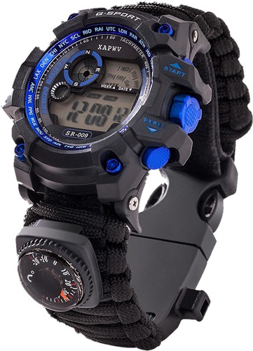 Reloj Digital Smartcamping Con Pedernal Militar Paracord