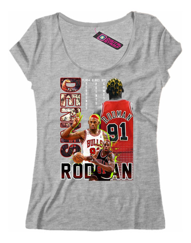 Remera Mujer Dennis Rodman Chicago Bulls Nba Dn5 Dtg