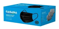 Comprar Gasana   Barbijos Tricapa Negro Con Clip Nasal X 50 Unidades