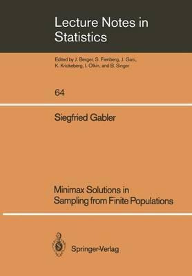 Libro Minimax Solutions In Sampling From Finite Populatio...