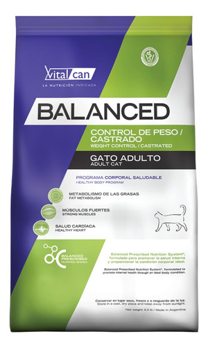 Vitalcat Balanced Gato Control De Peso/castrado 7,5 Kg