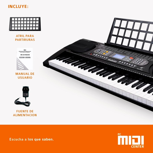 Imagen 4 de 10 de Organo Teclado Musical Mk902 61 Teclas Sensitivo Promo