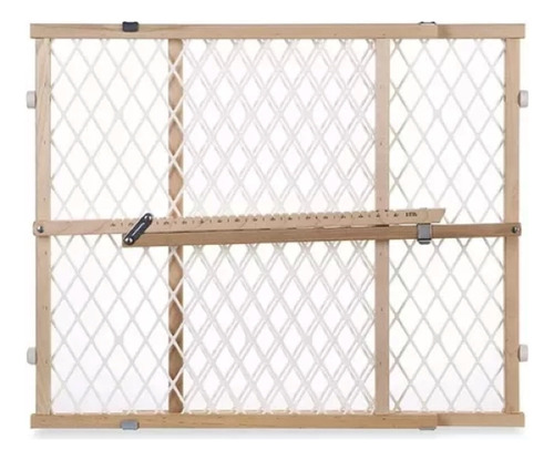 Puerta De Seguridad North States Toddleroo Madera Ajustable Color Marrón