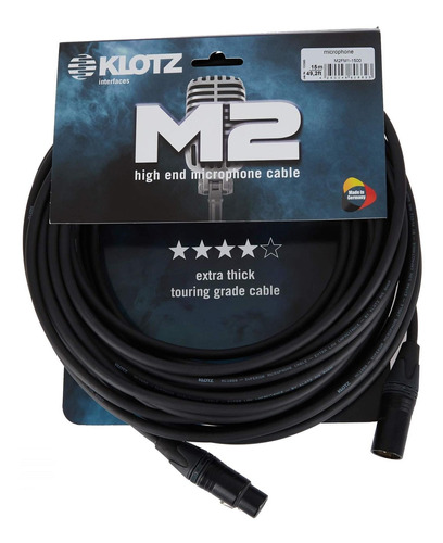 Cable De Micrófono Klotz M2fm1-1500 15 Metros