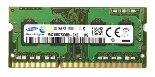Imagen 2 de 2 de Memoria Ram 2gb Ddr3 Samsung Pc3 12800s Sodimm Laptop