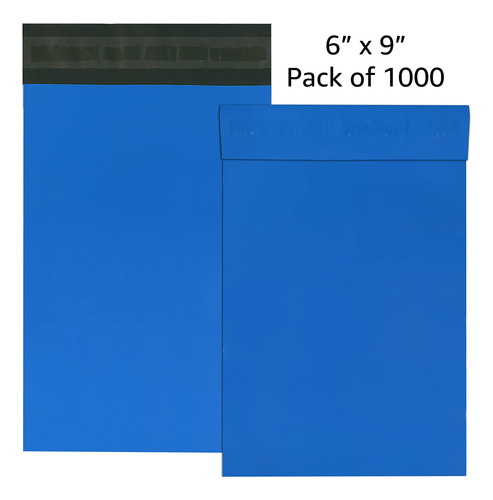 Sobres De Polietileno De Colores Azul 6 X 9 Paquete 1000