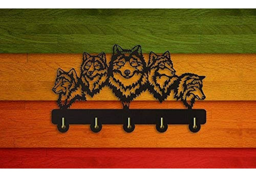 Wildlife Wolf Colgador De Pared Decorativo Lobo Ropa Familia