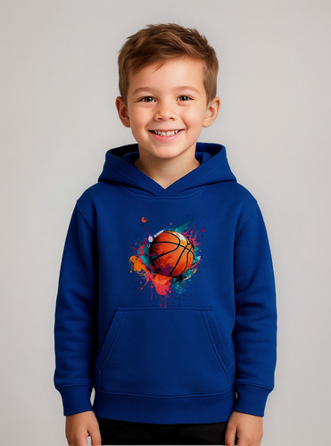 Moletom Infantil Blusa De Frio Com Capuz Bola De Basquete