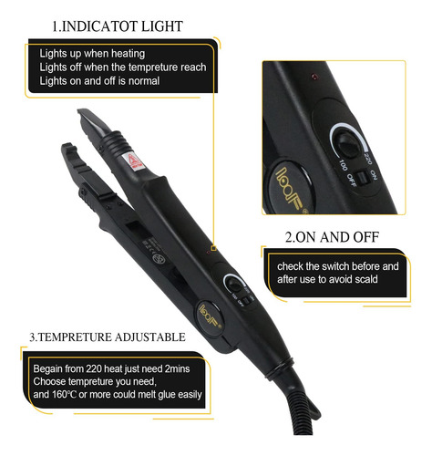Topwigy Us Plug Professional Hair Extensions Tool Fusion Hea