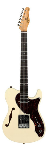 Guitarra elétrica Tagima Brasil T-920 semi hollow de  cedro olympic white com diapasão de pau ferro