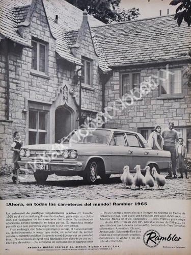 Cartel Retro Autos Rambler 1965 /135