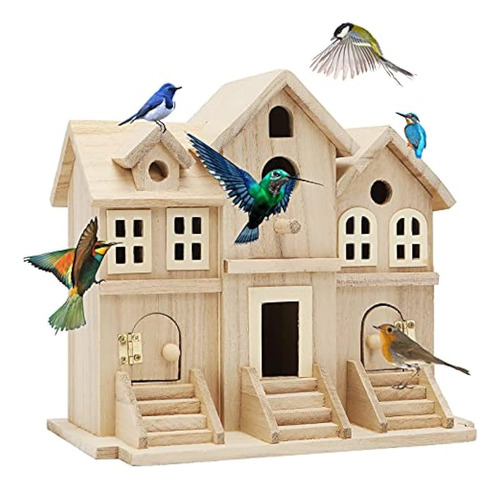 Lyfreen Bird Houses Para Exterior Casa De Madera Para Pájaro