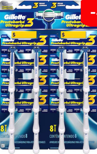 Gillette Prestobarba Ultragrip 3 Paquete 24 Piezas