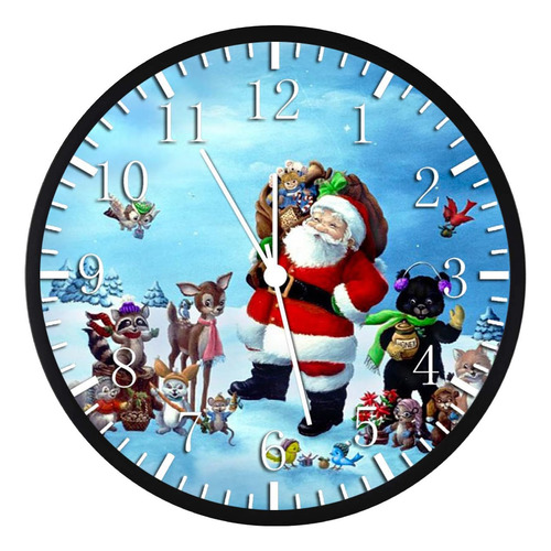 Reloj De Pared De Navidad De Papá Noel, Grande, 12 Pulgada.