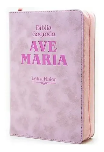 Bíblia Sagrada Católica Letra Grande Maior Rosa Ave Maria
