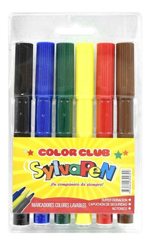 Marcadores De Colores Sylvapen Gruesos Pack X6 Febo