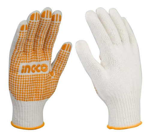 Guantes Algodon Pvc En Palma Y Pulgar Ingco Hgvk05 - Smf