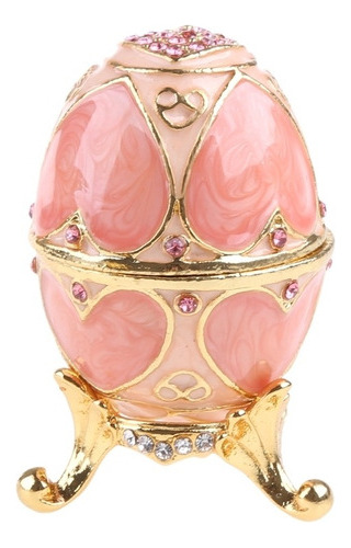 Pink Faberge-ovo Pintado À Mão Jóias Trinket Caixa Presente