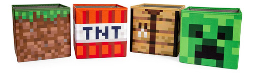 Producto Generico - Minecraft - Juego De 4 Cubos De Almac