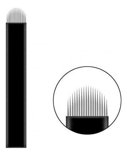 20 Lâminas Standard Black Agulha 18u 0.18mm Micropigmentação