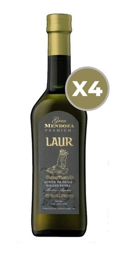 Aceite De Oliva Laur Gran Mendoza Virgen Extra 500ml Pack X4