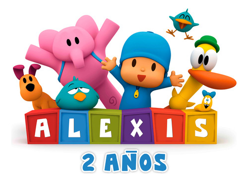 Lona 1 X 1 Metros Personalizada Fiesta Cumpleaños Personajes Pocoyo
