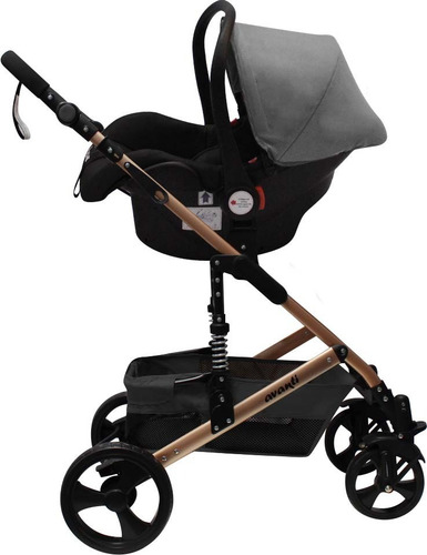 Coche Avanti Bebe Convertible 3-1 Huevito + Moisés Plegable Color Negro Color del chasis Bronce