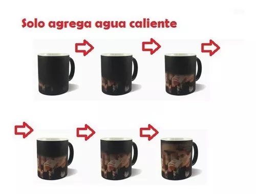Matte black color changing mug personalized 11oz Taza magica negra mate Atlas personalizada Custom Ceramic coffee mug rojinegros del Atlas