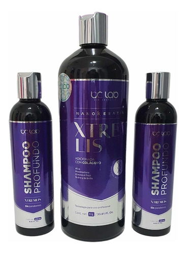 Alisado De Nano Keratina Xtremlis 1 Litro + 2 Shampoos
