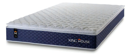 King House Lagras colchão king size 193x203x28 cor azul-marinho