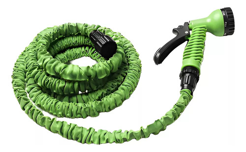 Manguera De Riego Extensible Retractil 23 Metros 7 Funciones Color Verde