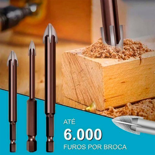 Broca Indestrutível Maxxfuro Fura De Tudo - Jogo 7 Peças