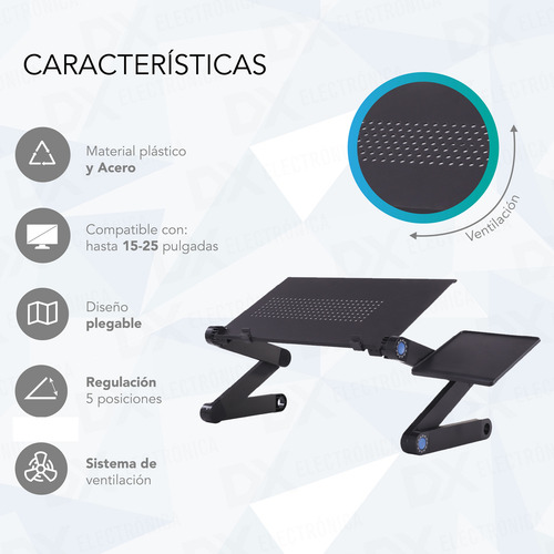 Mesa Notebook Laptop Soporte Plegable Soporte Regulable Color Negro