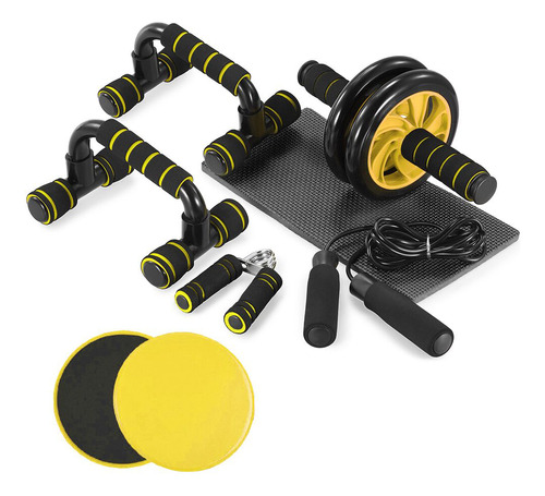 Kit De Flexiones Ab Roller Con Almohadilla Abdominal 5 En 1