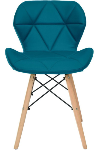 Silla Eames Gongga Pro Aguamarina Base En Madera