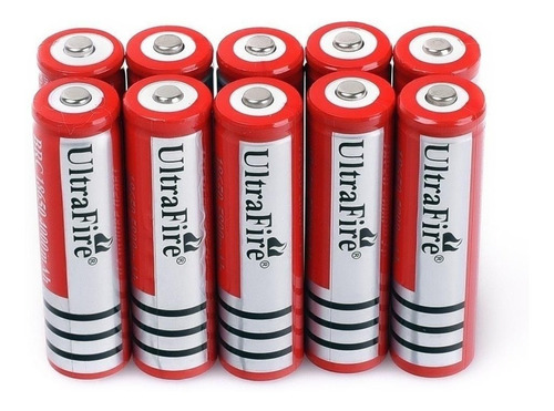 X10 Baterias Recargable 18650 3,7v 7800mah Pila Linterna